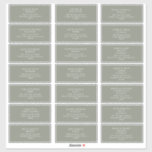Sage Green Guest Address Sticker<br><div class="desc">This Sage Green guest address sticker is perfect for your simple,  elegant boho wedding. Designed on sage green background,  it is sure to complement your minimal fall wedding dream! You can also look to other items in this collection to truly bring your whole wedding together!</div>
