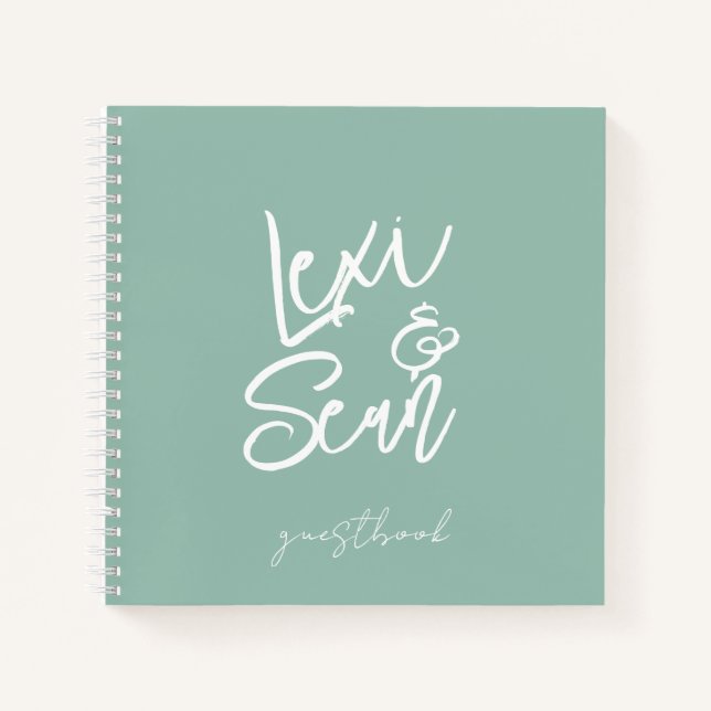  Sage Green Guestbook Spiral Notebook (Front)