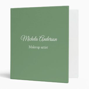 Sage green hair stylist add name contact website binder