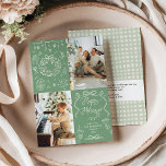 Sage Green Hand Drawn Bows Happy Holidays 2 Photo Holiday Card<br><div class="desc">Share your warmest wishes with this personalized 2 photo Holiday card featuring festive winter greenery & whimsical icons. It’s the perfect way to showcase your favourite family memories. *Please use the Crop tool to adjust Photo Placement.</div>