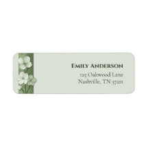 Sage Green Hand Drawn Floral Botanical Return Ad