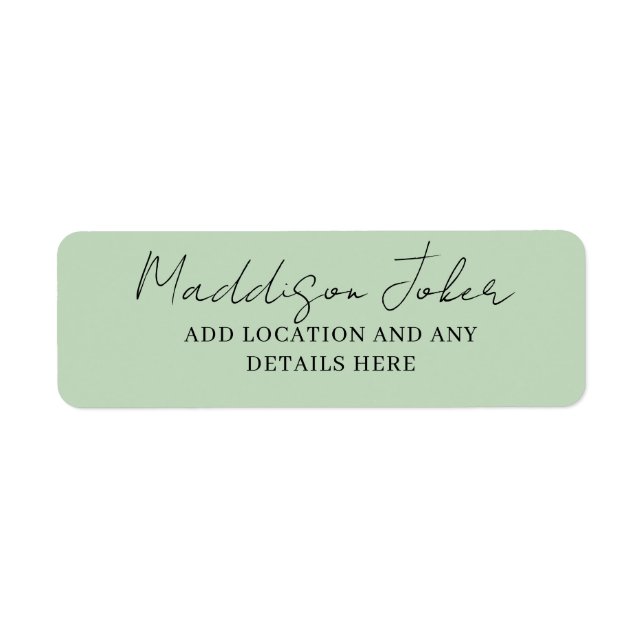 Sage Green Hand Lettered Script  (Front)
