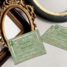 Sage Green Harlequin Wedding RSVP—Response Insert