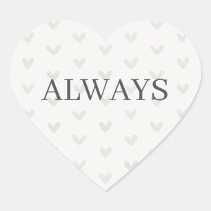 Sage Green Heart Pattern Minimal Serif Always Heart Sticker