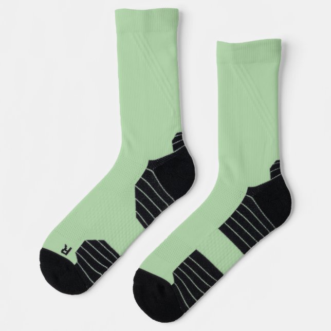 Sage Green High-Performance Athletic Crew Socks  (Left)
