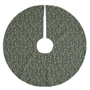 Sage Green Holly Christmas Brushed Polyester Tree Skirt
