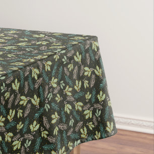 Sage Green Holly Christmas Tablecloth