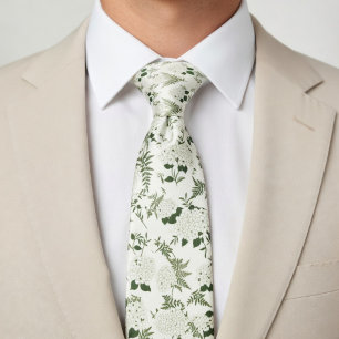 Sage Green Hydrangea & Fern Tie