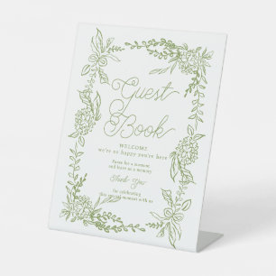 Sage Green Hydrangea Guest Book Table Sign