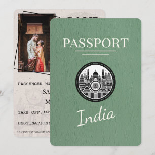 Sage Green India Passport Save The Date