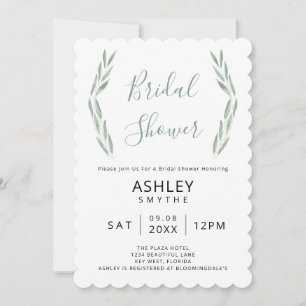 Sage Green Invitation à la douche nuptiale, Botani