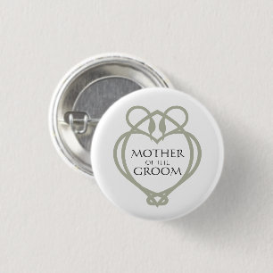Sage Green Irish Celtic Swan Mother of the Groom 1 Inch Round Button