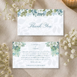 Sage Green Ivory Eucalyptus Budget Thank You Card