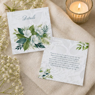 Sage Green Ivory Eucalyptus Wedding Details Card