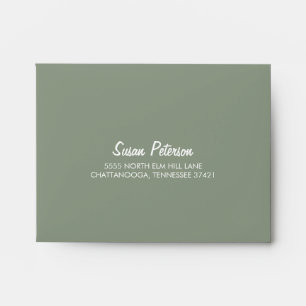 Sage Green Ivory Geometric Triangle RSVP Return Envelope