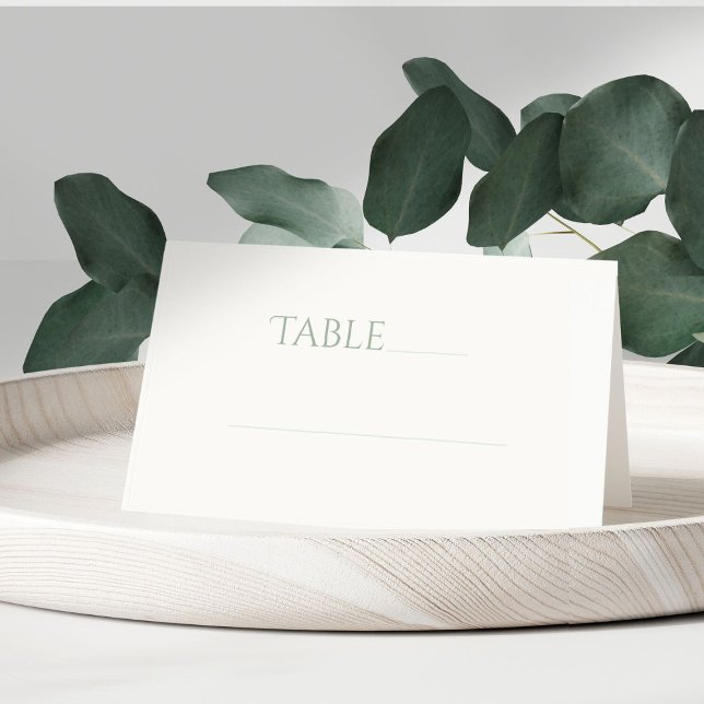 Sage Green & Ivory Table Number Place Escort Card (Creator Uploaded)