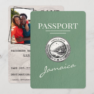 Sage Green Jamaica Passport Save The Date