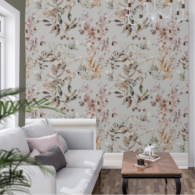 Sage Green Jewel Tone Berry Botanical Wallpaper (Creator Uploaded)