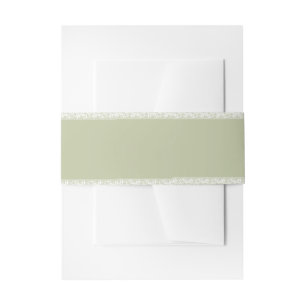 Sage Green Lace Classic Elegant Wedding Belly Band Invitation Belly Band