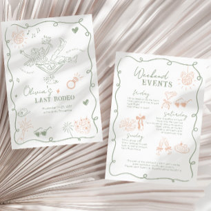 Sage Green Last Rodeo Weekend Bachelorette Invitation