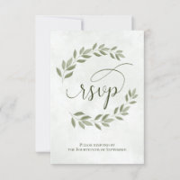 Sage Green Laurel Leaves Rustic Wedding