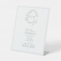 Sage Green Leafy Crest Monogram Let Love Sparkle