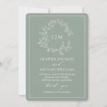 Sage Green Leafy Crest Monogram Wedding Program<br><div class="desc">We're loving this trendy, modern sage green wedding ceremony program! Simple, elegant, and oh-so-pretty, it features a hand drawn leafy wreath encircling a modern wedding monogram. It is personalized in elegant typography, and accented with hand-lettered calligraphy. Finally, it is trimmed in a delicate frame. To make advanced changes, go to...</div>