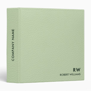 Sage Green Leather Look   Binder