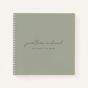Sage Green Letters to My Son Memory Keepsake Notebook