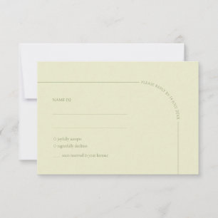 Sage Green & Linen Arch Minimalist Meal Choice RSVP Card