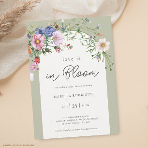 Sage Green Love in Bloom Bridal Shower Invitation