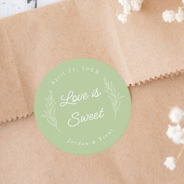Sage Green Love is Sweet Faveur Sticker (Créateur téléchargé)