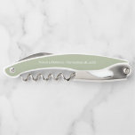 Sage Green Love Thank You Wedding Favour  Corkscrew<br><div class="desc">Elegance Meets Functionality: Personalized Sage green Love Corkscrew Your wedding day is a celebration of love, and what better way to express your appreciation to your guests than with a personalized keepsake? The Sage green Love Thank You Wedding Favour Waiter's Corkscrew combines elegance with functionality, making it a delightful token...</div>