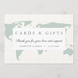 Sage Green Map Wedding Cards Gifts Table Sign