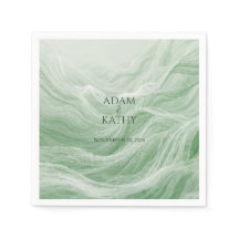 Sage Green Marble & Gold Napkins