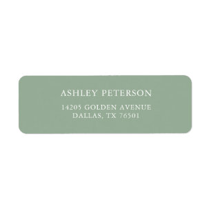 Sage Green Mariage Adresse de retour Expédition