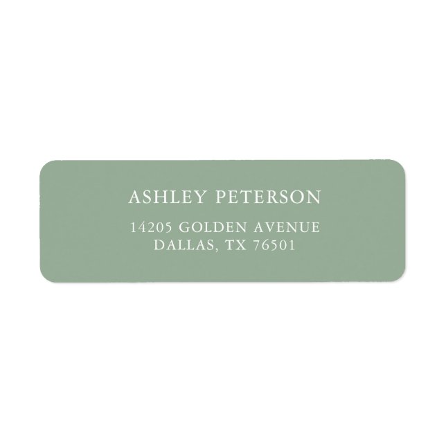 Sage Green Mariage Adresse de retour Expédition (Devant)