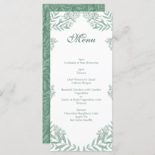 Sage Green Mariage Vintage Botanique Menu