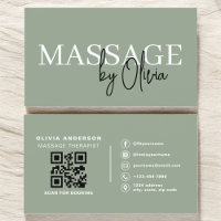 Sage Green Massage Therapist QR Code 