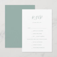 Sage Green Menu Choice RSVP Card