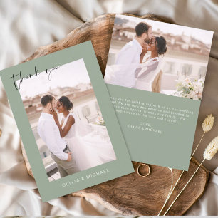 Sage Green Merci Mariage photo minimaliste
