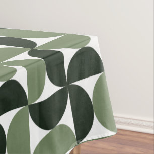 Sage Green Mid Century Modern Pattern Tablecloth