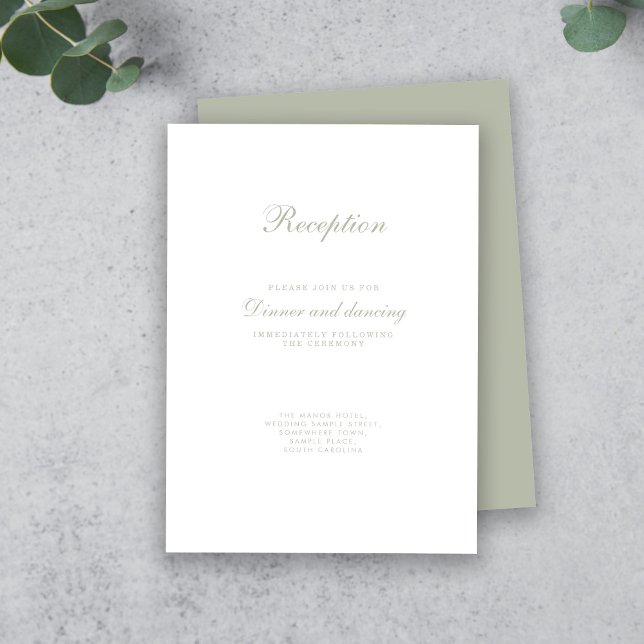 Sage Green Minimal Élégant Mariage Carte de boîtie (Créateur téléchargé)