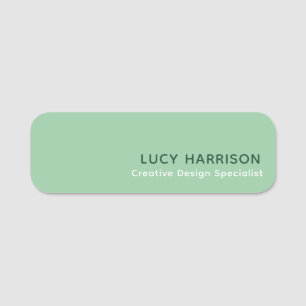 Sage Green Minimal Modern Professional Identity Name Tag