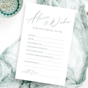 Sage green minimal modern wedding advice & wishes