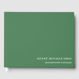 Sage Green Minimal Vacation Guest Book Style
