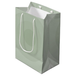 Sage Green Minimalist Circle Gradient Medium Gift Bag