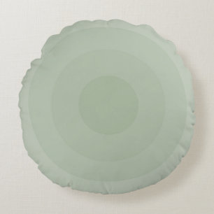 Sage Green Minimalist Circle Gradient Round Pillow