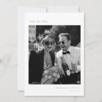 Sage Green Minimalist Elegant Photo Save the date