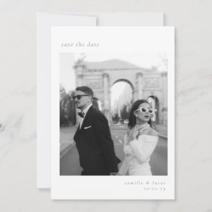 Sage Green Minimalist Elegant Photo Save the date Invitation